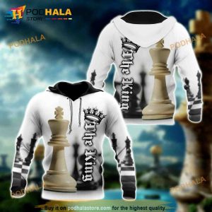 Chess Lovers White King Unisex Shirts 3D Hoodie Sweatshirt