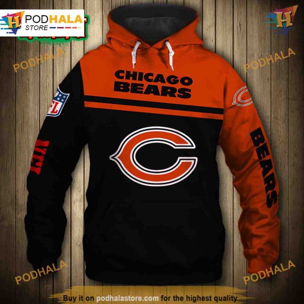 Chicago Bears 3D Skull Hoodie