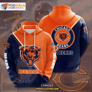 Chicago Bears 3D Team Logo NFL Hoodie 3D