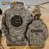 Chicago Cubs Camouflage Veteran 3D Cotton Hoodie