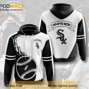 Chicago White Sox Black And White 3D Hoodie Sweatshirt