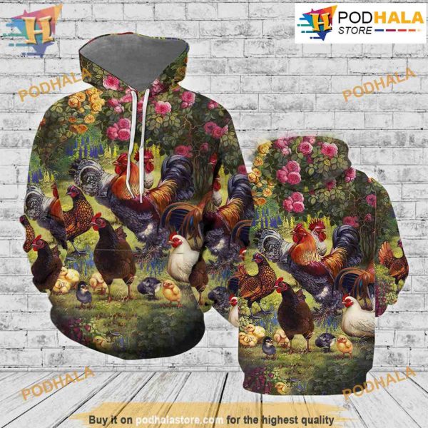 Chicken 3D Funny Christmas Hoodie