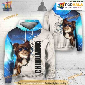 Chihuahua Dog All Over Printed 3D Hoodie Sweatshirt