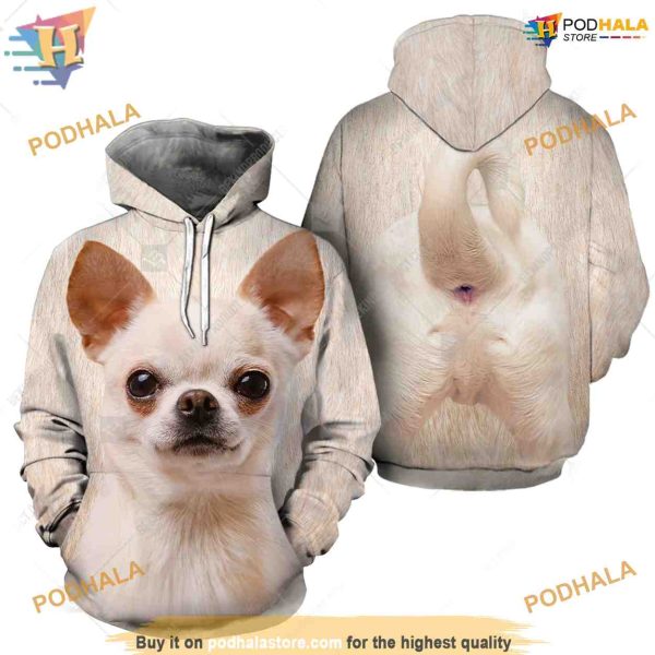 Chihuahua Dog Full Head And Body Animal Costume All Over Printed 3D Hoodie