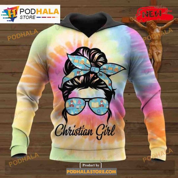 Christian Girl Jesus Over Printed Sweatshirt 3D Hoodie