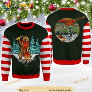 Christmas Bear Winter Camping 3D Hoodie Sweatshirt