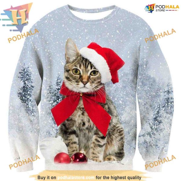 Christmas Cat 3D Print Hoodie