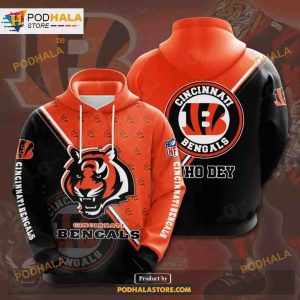 Cincinnati Bengals 3D Team Logo NFL Hoodie 3D