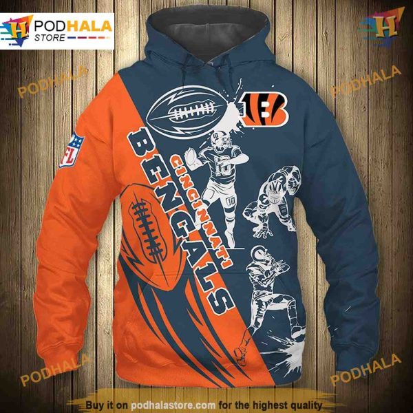 Cincinnati Bengals Cartoon Player Hoodie