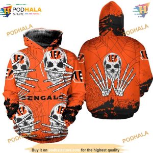 Cincinnati Bengals Skull Hoodie 3D