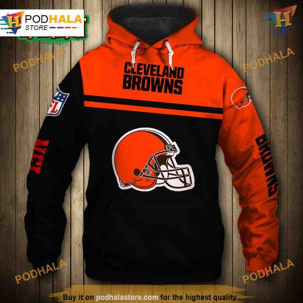 Cleveland Browns 3D Skull Hoodie