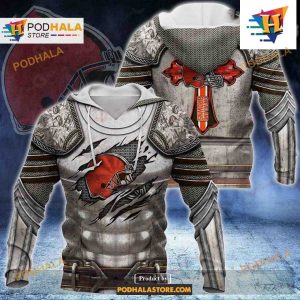 Cleveland Browns NFL Knight Templar Armor Shirt NFL Hoodie 3D