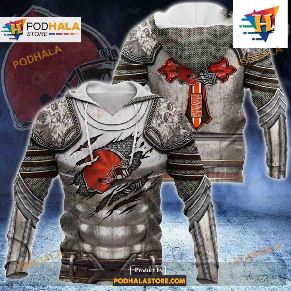 Cleveland Browns NFL Knight Templar Armor Shirt NFL Hoodie 3D