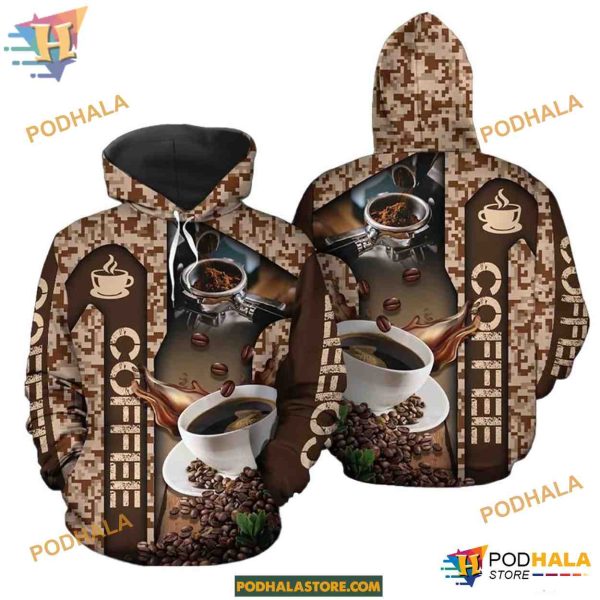 Coffee 3D Pattern Unisex Print All 3D Christmas Hoodie