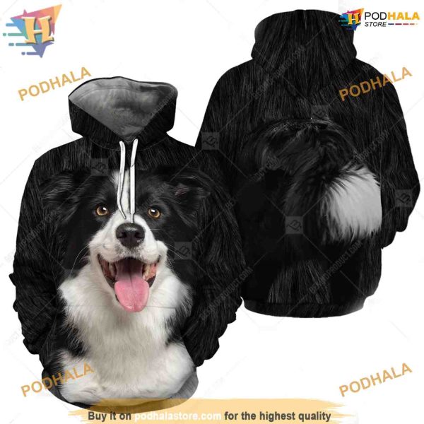 Collie Dog Full Head And Body Animal Costume All Over Printed 3D Hoodie