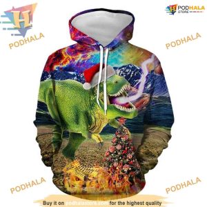 Colorful Dino Xmas Hoodie