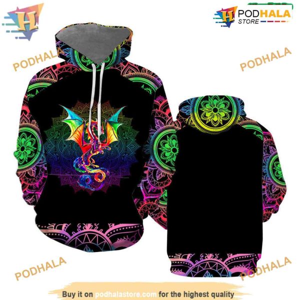 Colorful Dragon All Over Printed 3D Hoodie Sweatshirt