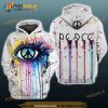 Colorful Eye Peace Sign Painting Splash Hippie Art 3D Hoodie Sweatshirt