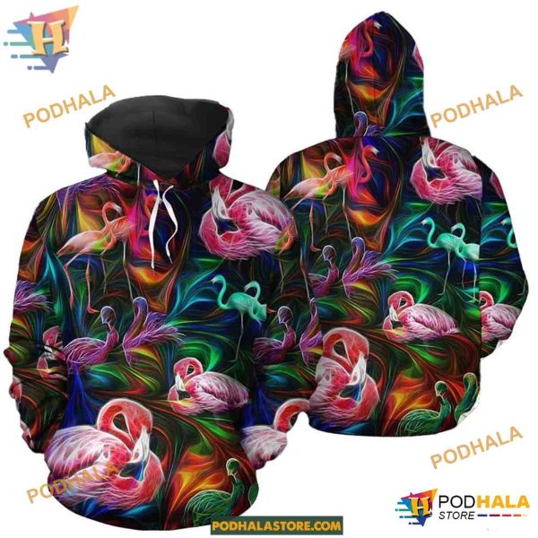 Colorful Flamingo Pattern Unisex Print All 3D Christmas Hoodie