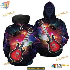 Colors Stunning Guitar 3D Pattern Unisex Print All 3D Christmas Hoodie