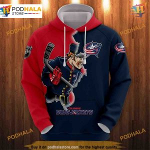 Columbus Blue Jackets Cartoon 3D Hoodie