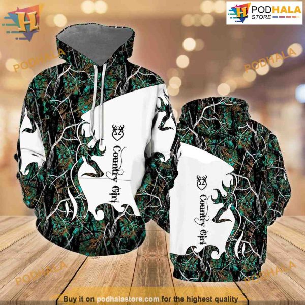 Country Girl Green All Over Printed 3D Hoodie Sweatshirt