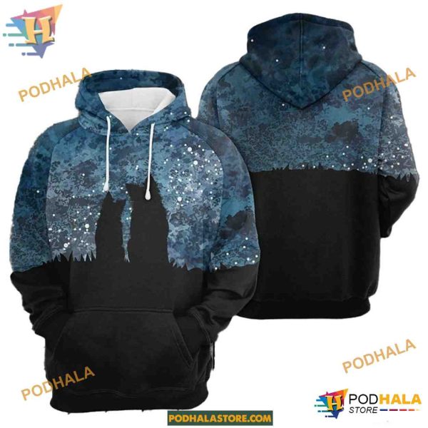 Couple Dog Under Sky Full Of Stars Unisex Print All 3D Christmas Hoodie