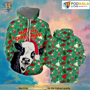 Cow Moory 3D Funny Christmas Hoodie