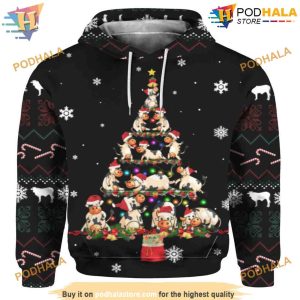 Cow Tree 3D Hoodie Christmas