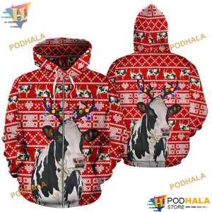 Cow Ugly Red Funny Christmas Hoodie