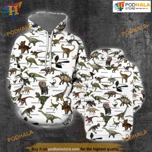 Cretaceous Dinosaurs All Over Printed 3D Hoodie Sweatshirt