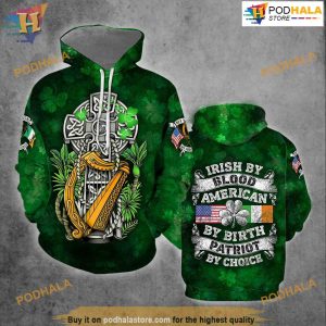 Cross Irish St Patrick Day All Over Printed 3D Hoodie Sweatshirt