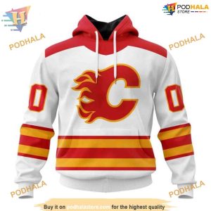 Custom 2023 Away Kits NHL Calgary Flames Hoodie 3D Sweatshirt