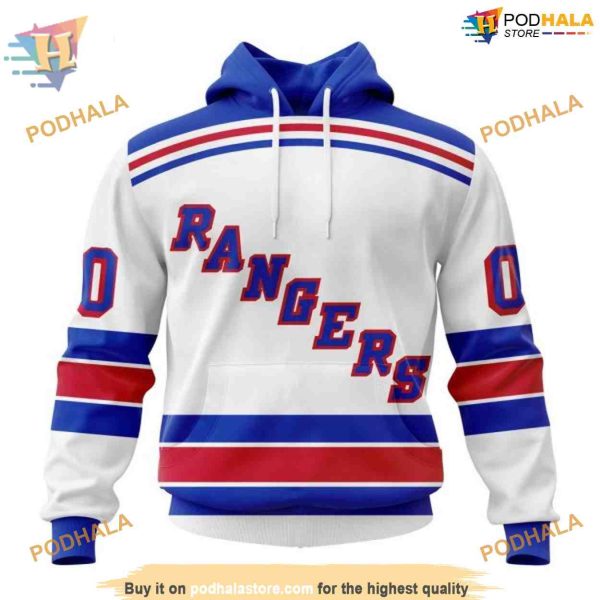 Custom 2023 Away Kits NHL New York Rangers Hoodie 3D