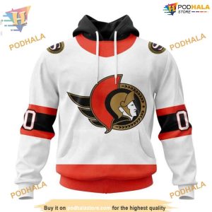 Custom 2023 Away Kits NHL Ottawa Senators Hoodie 3D