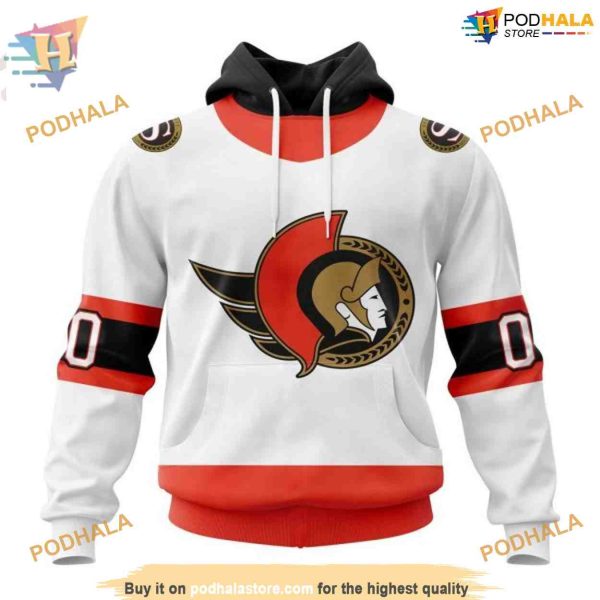 Custom 2023 Away Kits NHL Ottawa Senators Hoodie 3D