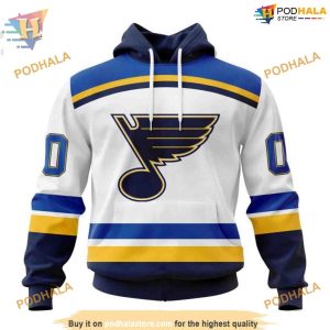 Custom 2023 Away Kits NHL St. Louis Blues Hoodie 3D Sweatshirt