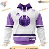 Custom 2023 Hockey Fight Cancer NHL Edmonton Oilers Hoodie 3D