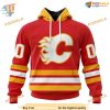 Custom 2023 Home Kits NHL Calgary Flames Hoodie 3D Sweatshirt