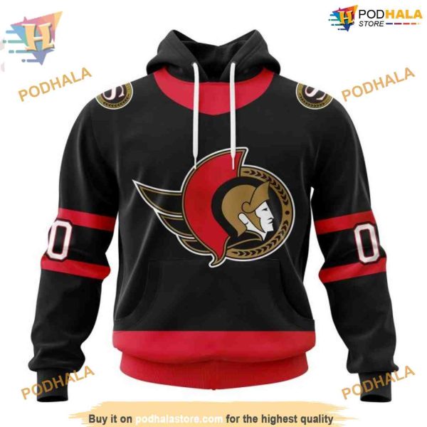 Custom 2023 Home Kits NHL Ottawa Senators Hoodie 3D