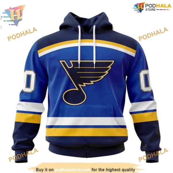 Custom 2023 Home Kits NHL St. Louis Blues Hoodie 3D Sweatshirt