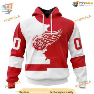 Custom 2023 Home Mix Away NHL Detroit Red Wings Hoodie 3D