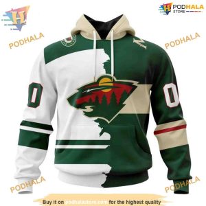 Custom 2023 Home Mix Away NHL Minnesota Wild Hoodie 3D