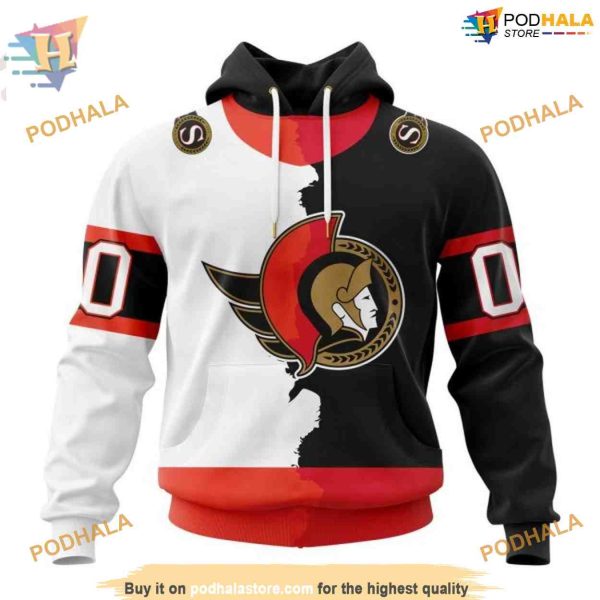 Custom 2023 Home Mix Away NHL Ottawa Senators Hoodie 3D