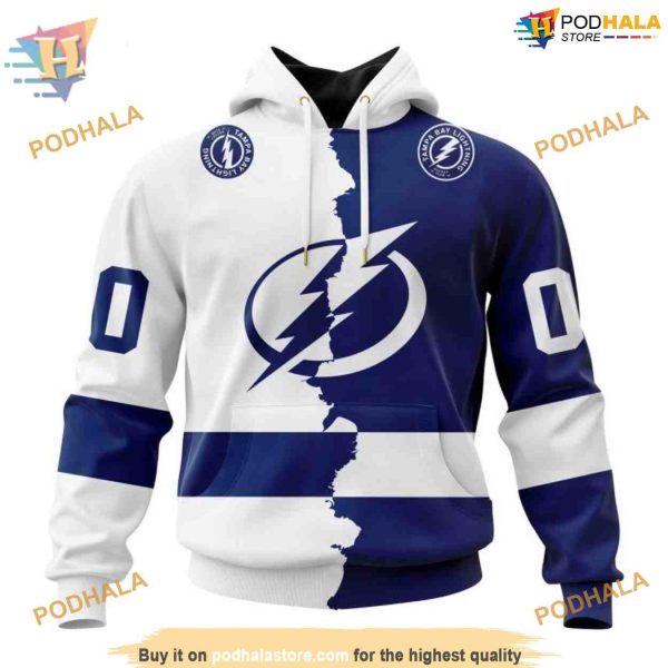 Custom 2023 Home Mix Away NHL Tampa Bay Lightning Hoodie 3D