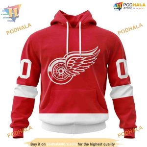 Custom 2023 Home NHL Detroit Red Wings Hoodie 3D