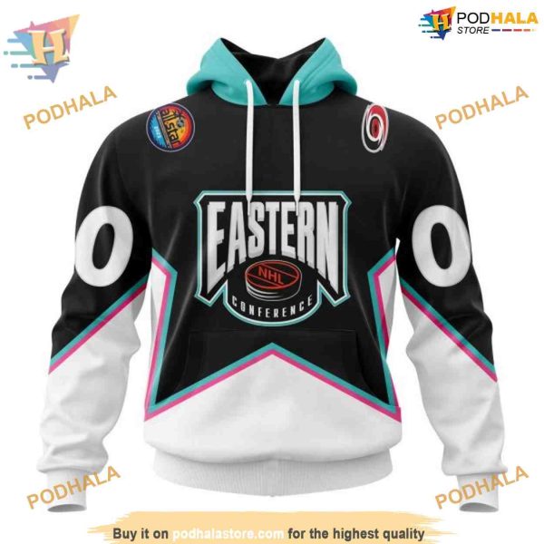 Custom All-Star Eastern Conference 2023 NHL Carolina Hurricanes Hoodie 3D