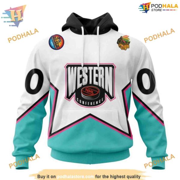 Custom All-Star Western Conference 2023 NHL Chicago Blackhawks Hoodie 3D