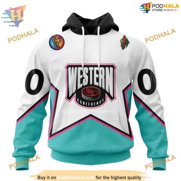 Custom All-Star Western Conference 2023 NHL Minnesota Wild Hoodie 3D