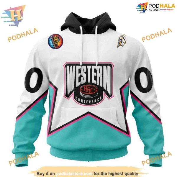 Custom All-Star Western Conference 2023 NHL Nashville Predators Hoodie 3D